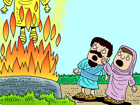 The Angel of the Lord rose up through the flames and into the heavens disappearing from their sight