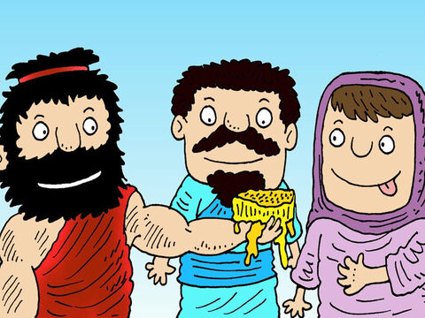 Samson shared the honey with his parents