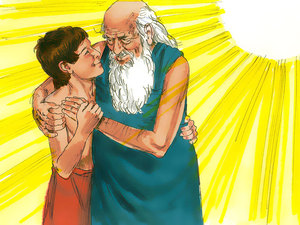 Abraham and Isaac walked down the mountain together, rejoicing that the Lord had
provided the ram and made another great promise to them