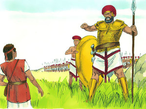 He soon reached the valley where the giant was standing on the
other side