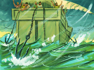The captain decided to throw out the anchor and let the ship toss in the water