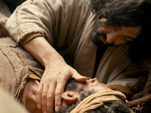 He looked up into the Face of Jesus