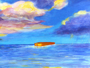 The ark floating