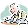 Boy planting
