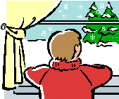 boy looking out a window