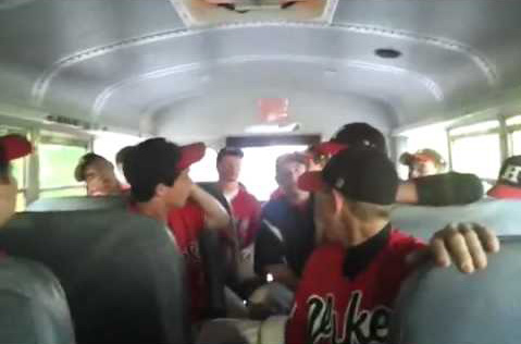 team on bus