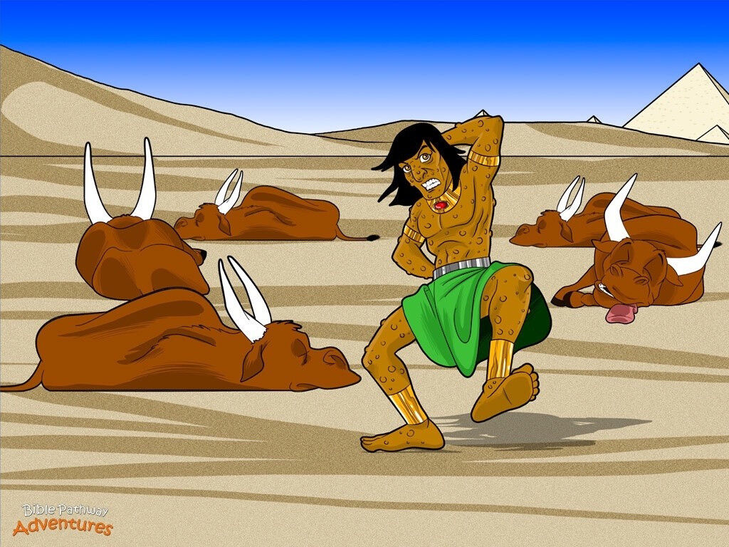 God sent plagues of pestilence, boils and hail on the Egyptians until Pharaoh let the Israelites go free