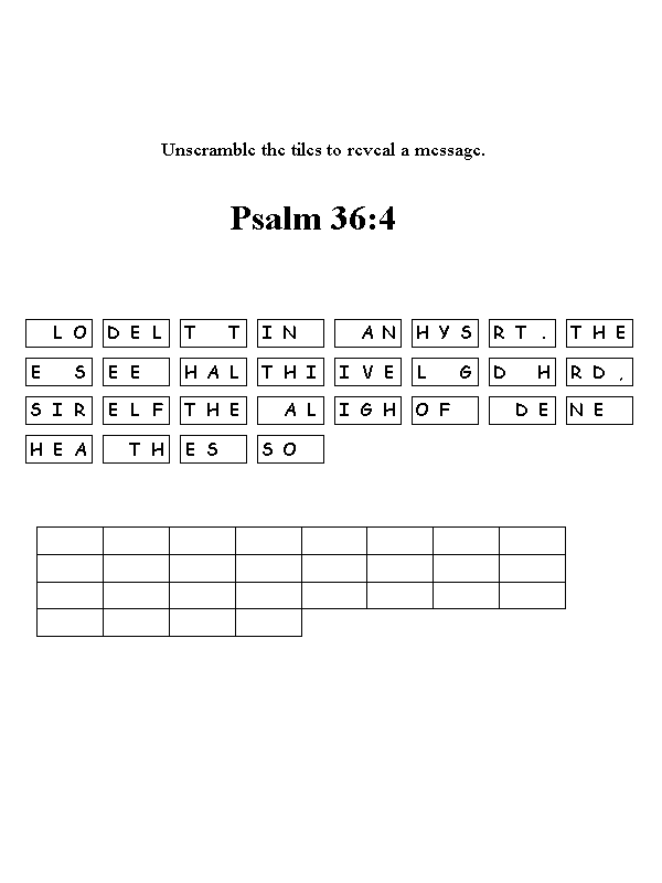 Psalm 36:4 Bible Verse Scramble