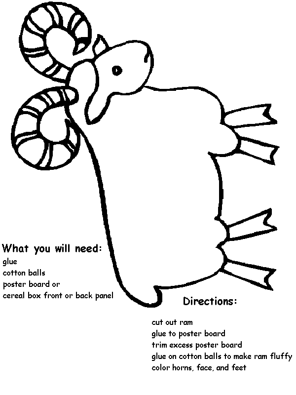 Abraham and Isaac Cotton Ball Ram Craft