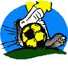 kicking a soccer ball